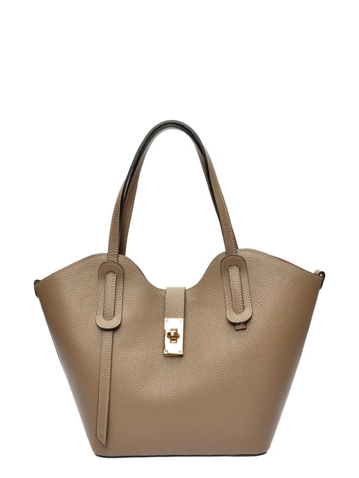 Isabella Rhea Beige Rundleer Tas - Image 1