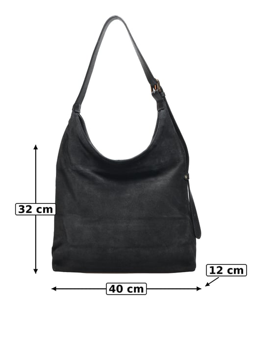 Luisa Vannini Zwart Rundleer Tas - Image 5