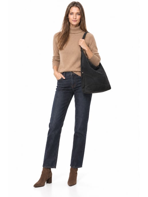 Luisa Vannini Zwart Rundleer Tas - Image 6