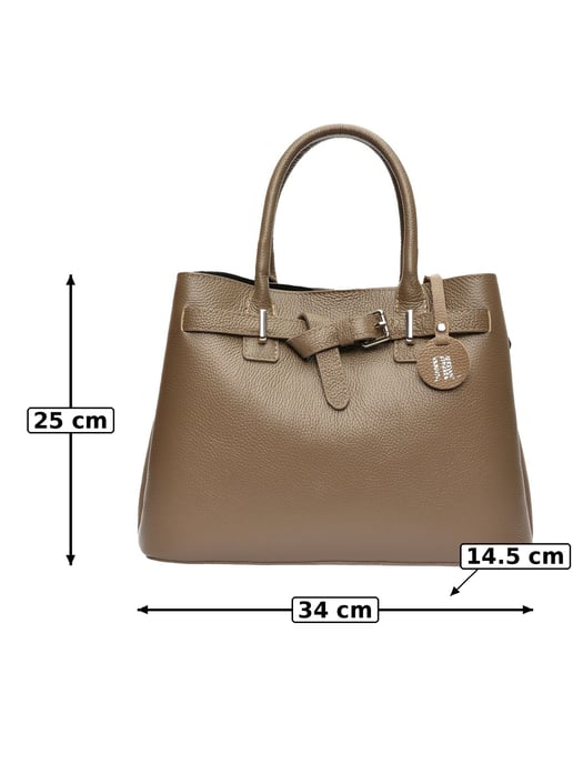Anna Luchini Beige Cowhide Leather Bag - Image 6
