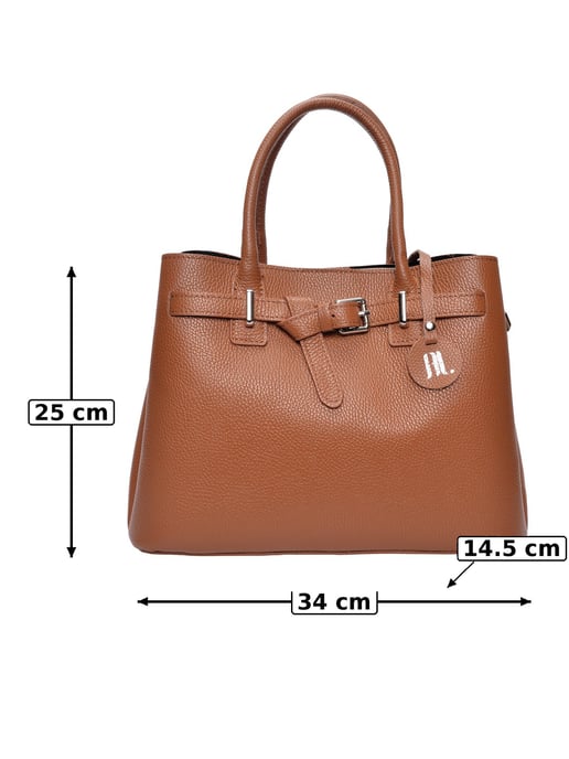 Anna Luchini Brown Cowhide Leather Bag - Image 6