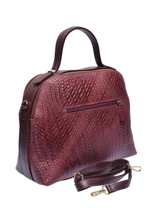 Isabella Rhea Burgundy Cowhide Leather Bag - Image 2