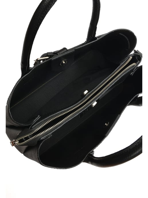 Anna Luchini Black Cowhide Leather Bag - Image 4