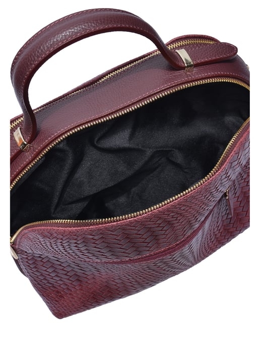 Isabella Rhea Burgundy Cowhide Leather Bag - Image 4