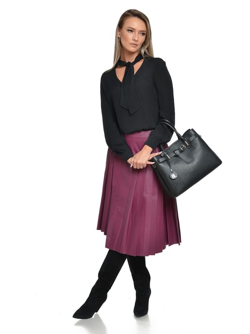 Anna Luchini Black Cowhide Leather Bag - Image 5