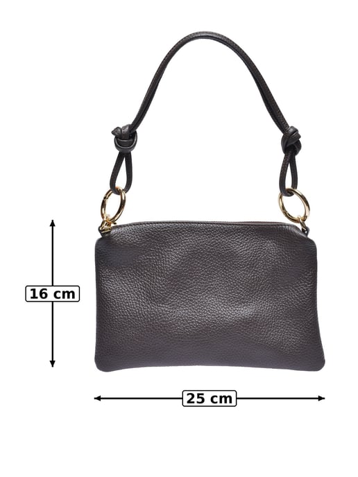 Anna Luchini Chestnut Brown Cowhide Leather Bag - Image 3