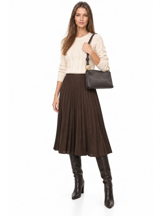 Anna Luchini Chestnut Brown Cowhide Leather Bag - Image 4