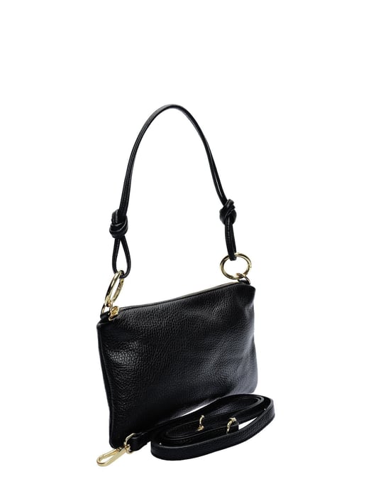 Anna Luchini Zwart Rundleer Tas - Image 2