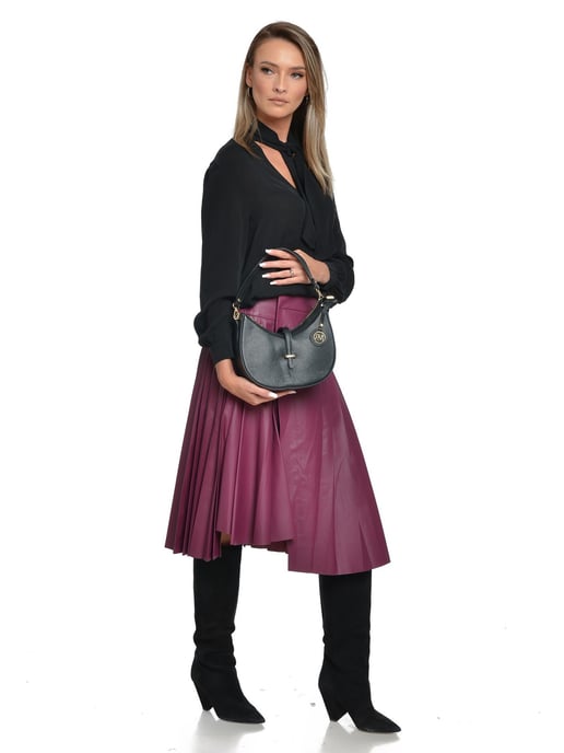 Roberta M Black Cowhide Leather Bag - Image 5