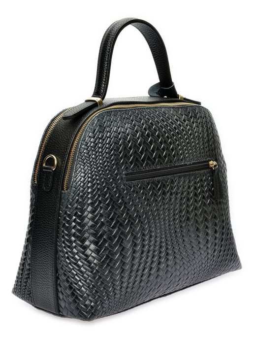 Isabella Rhea Black Cowhide Leather Bag - Image 2
