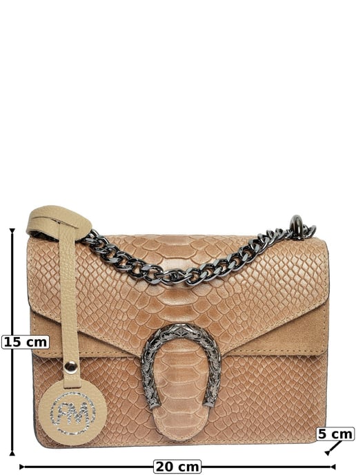 Roberta M Beige Rundleer Tas - Image 6