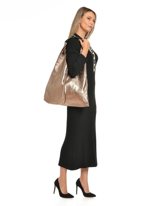 Isabella Rhea Bronze Cowhide Leather Tote Bag - Image 5