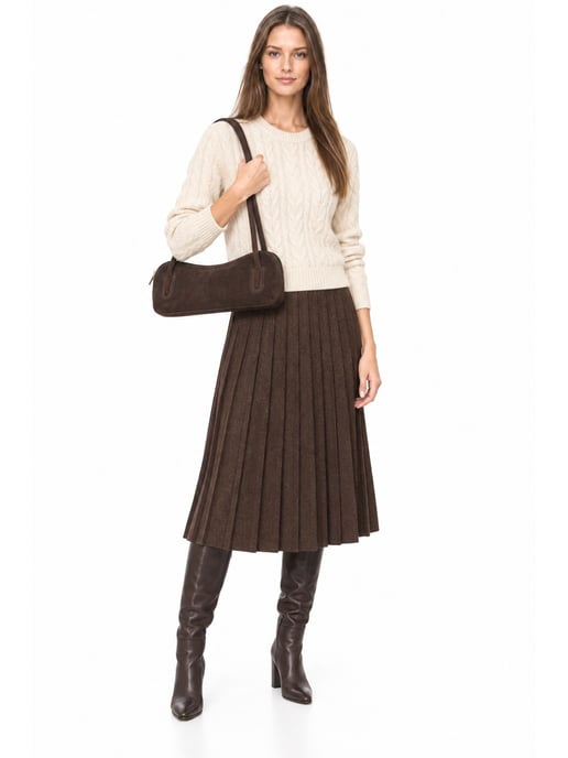 Luisa Vannini Tweekleurig Rundleer Tas - Image 6