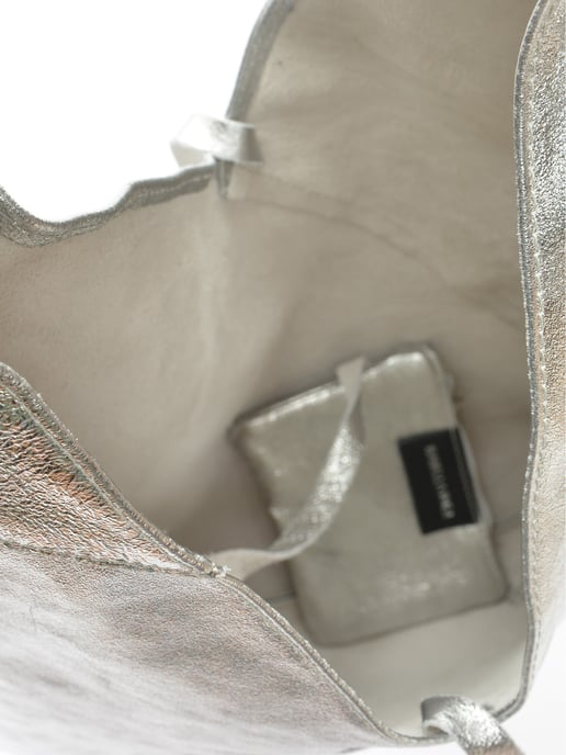Isabella Rhea Silver Cowhide Leather Bag - Image 4