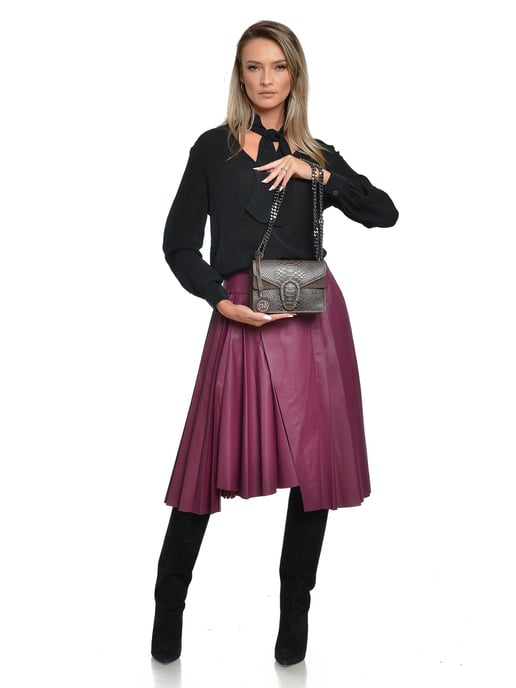 Roberta M Bordeauxrood Rundleer Tas - Image 5