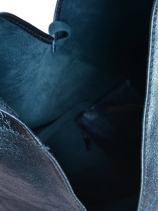 Isabella Rhea Blue Cowhide Leather Bag - Image 4