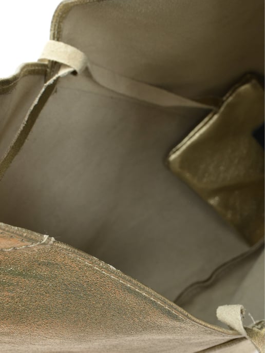 Isabella Rhea Gold Cowhide Leather Bag - Image 4