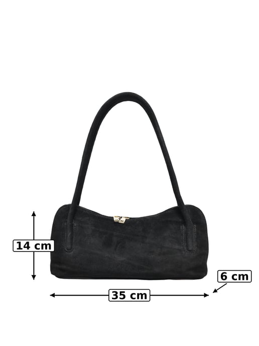 Luisa Vannini Zwart Rundleer Tas - Image 5