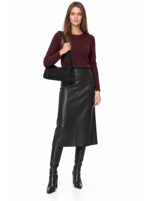 Luisa Vannini Zwart Rundleer Tas - Image 6
