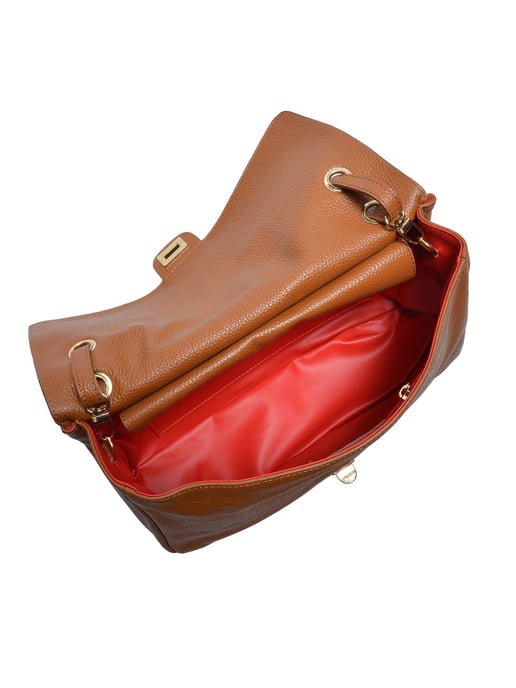 Luisa Vannini COGNAC Rundleer Tas - Image 4