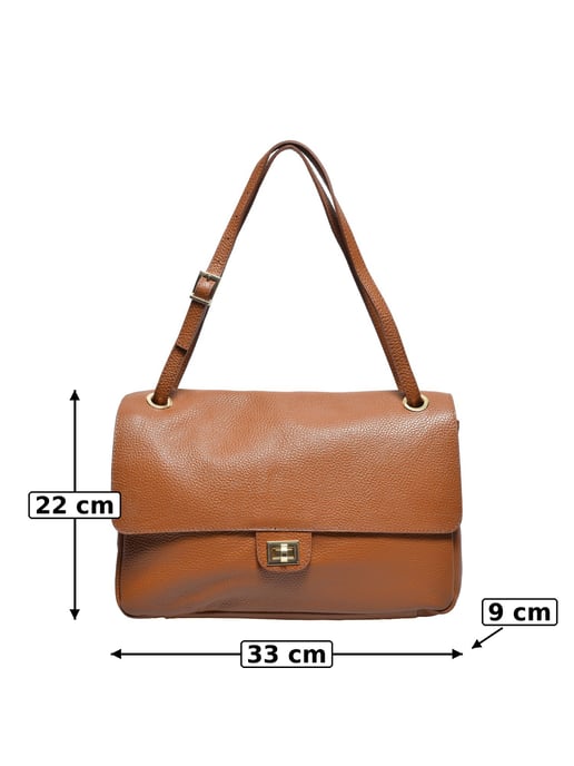 Luisa Vannini COGNAC Rundleer Tas - Image 5