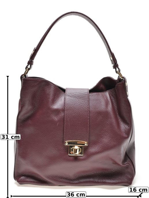 Roberta M Burgundy Cow Leather Bag - Image 6