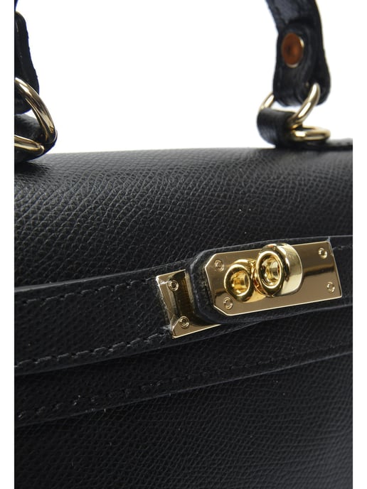 Isabella Rhea Black Cowhide Leather Bag - Image 3