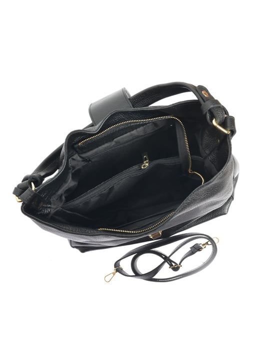 Roberta M Black Cowhide Leather Bag - Image 4