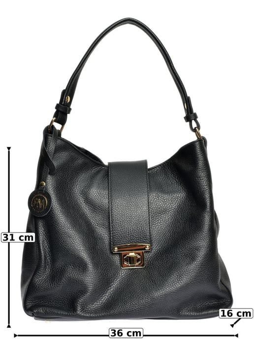 Roberta M Black Cowhide Leather Bag - Image 6
