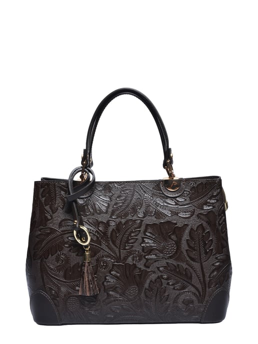 Anna Luchini Bordeauxrood Rundleer Tas - Image 1