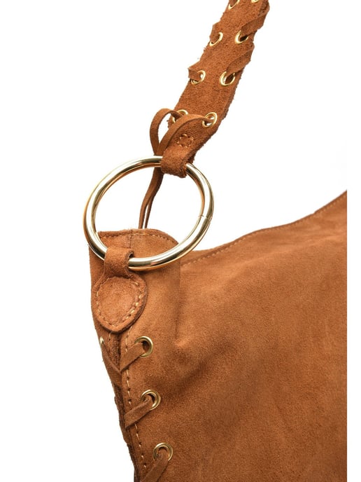 Anna Luchini Brown Rundleer Tas - Image 3