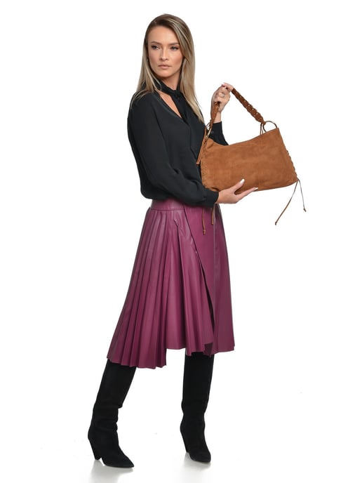 Anna Luchini Brown Rundleer Tas - Image 5