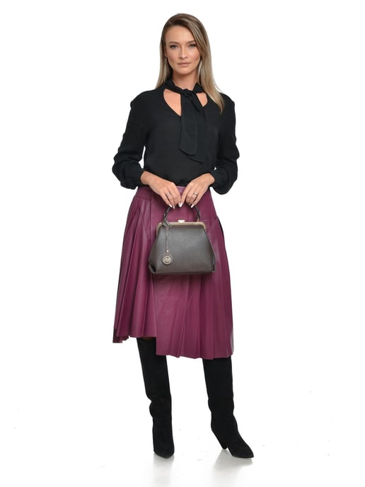 Roberta M Bordeauxrood Rundleer Tas - Image 5