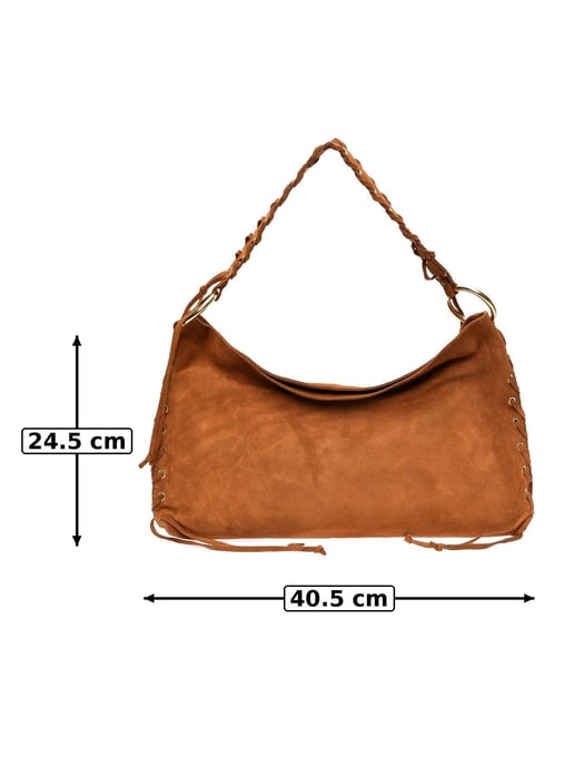 Anna Luchini Brown Rundleer Tas - Image 6