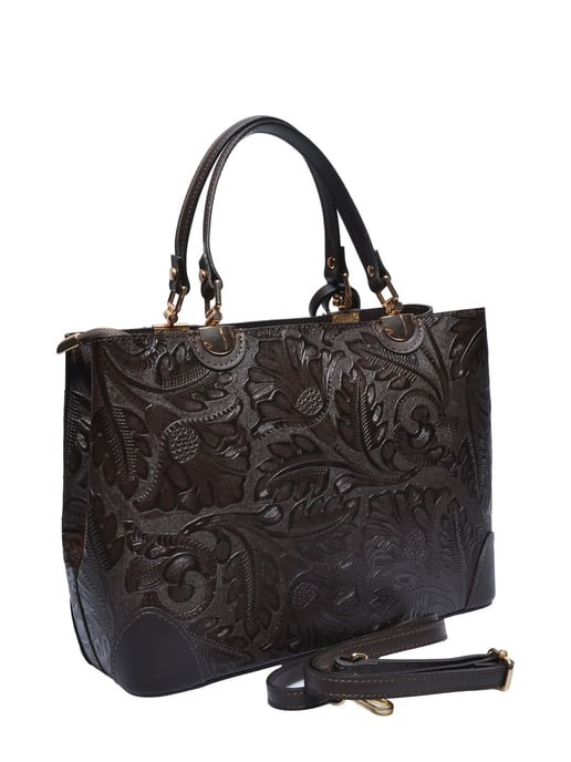 Anna Luchini Bordeauxrood Rundleer Tas - Image 2