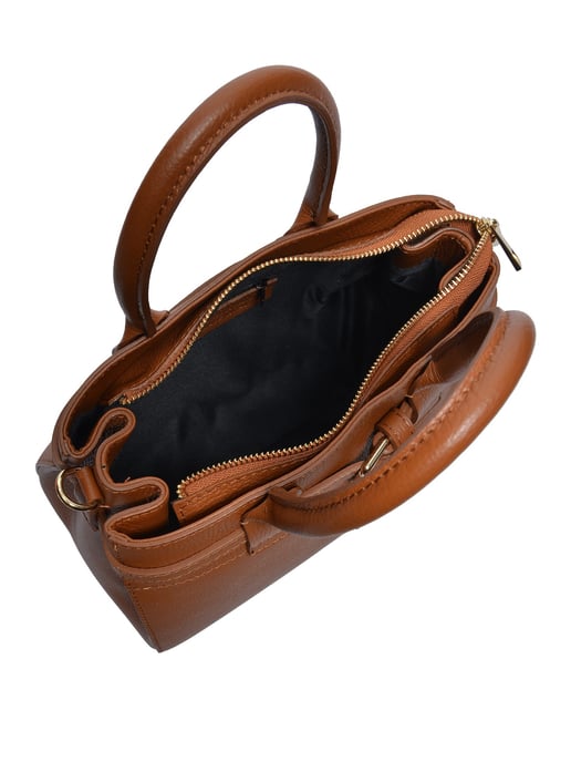 Luisa Vannini COGNAC Rundleer Tas - Image 4
