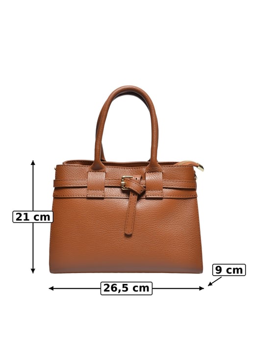 Luisa Vannini COGNAC Rundleer Tas - Image 5