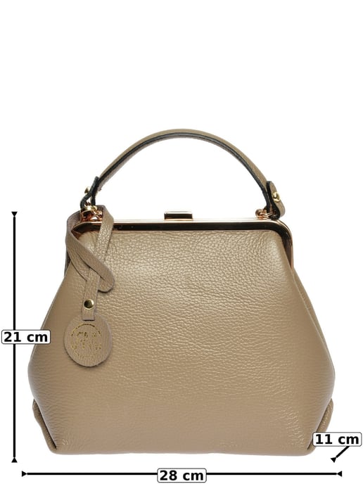 Roberta M Beige Rundleer Tas - Image 6