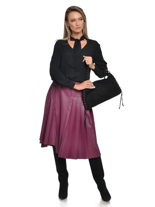 Anna Luchini Black Cowhide Leather Bag - Image 5