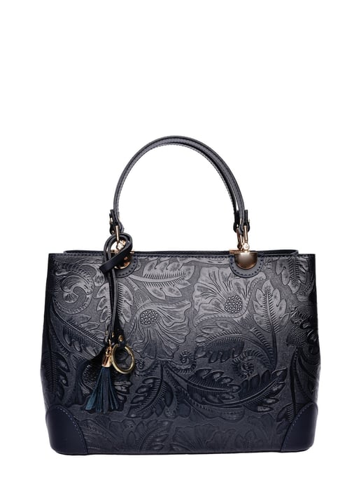 Anna Luchini Blauw Rundleer Tas - Image 1