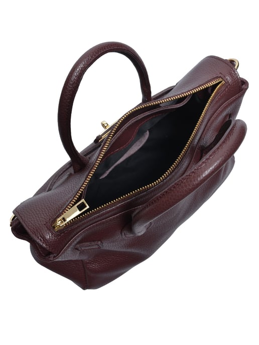 Luisa Vannini Bordeauxrood Rundleer Tas - Image 4