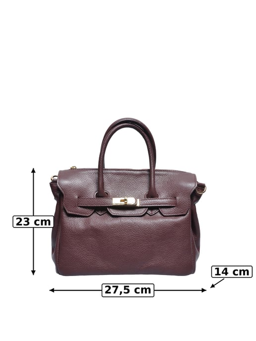 Luisa Vannini Bordeauxrood Rundleer Tas - Image 5