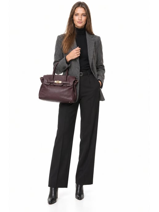 Luisa Vannini Bordeauxrood Rundleer Tas - Image 6