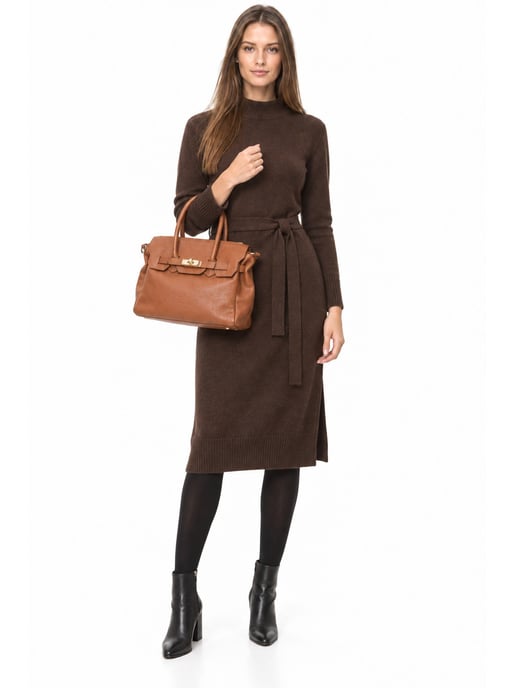 Luisa Vannini COGNAC Rundleer Tas - Image 6