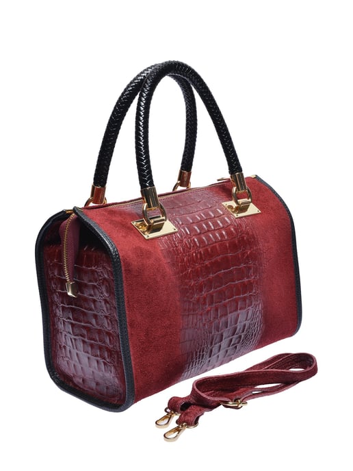 Isabella Rhea Burgundy Cow Leather Bag - Image 2