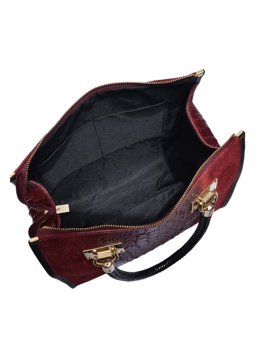 Isabella Rhea Burgundy Cow Leather Bag - Image 4