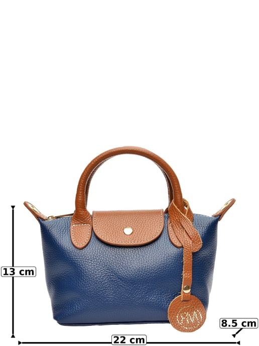 Roberta M Blue Cowhide Leather Bag - Image 6