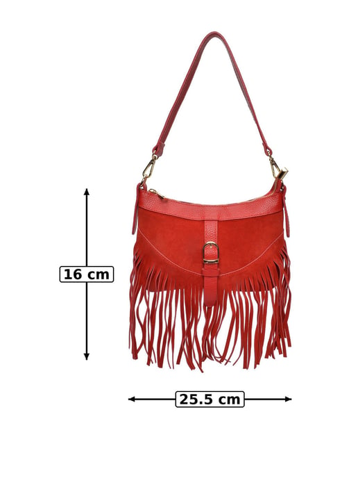 Anna Luchini Red Cowhide Leather Bag - Image 6