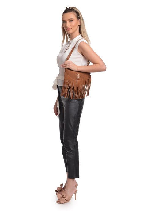 Anna Luchini Brown Cowhide Leather Bag - Image 5