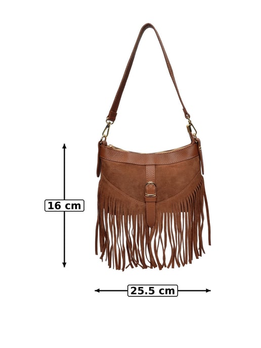 Anna Luchini Brown Cowhide Leather Bag - Image 6